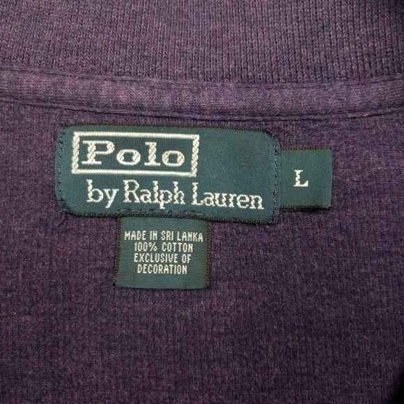 Polo Ralph Lauren Quarter Zip Sweater Mens Large Purple Mock Neck - Picture 7 of 8